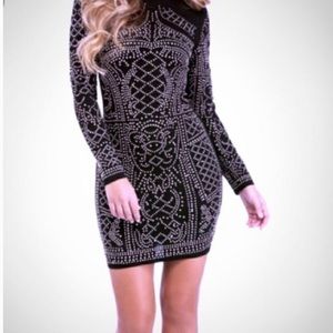 Brand new beaded body con dress XS
